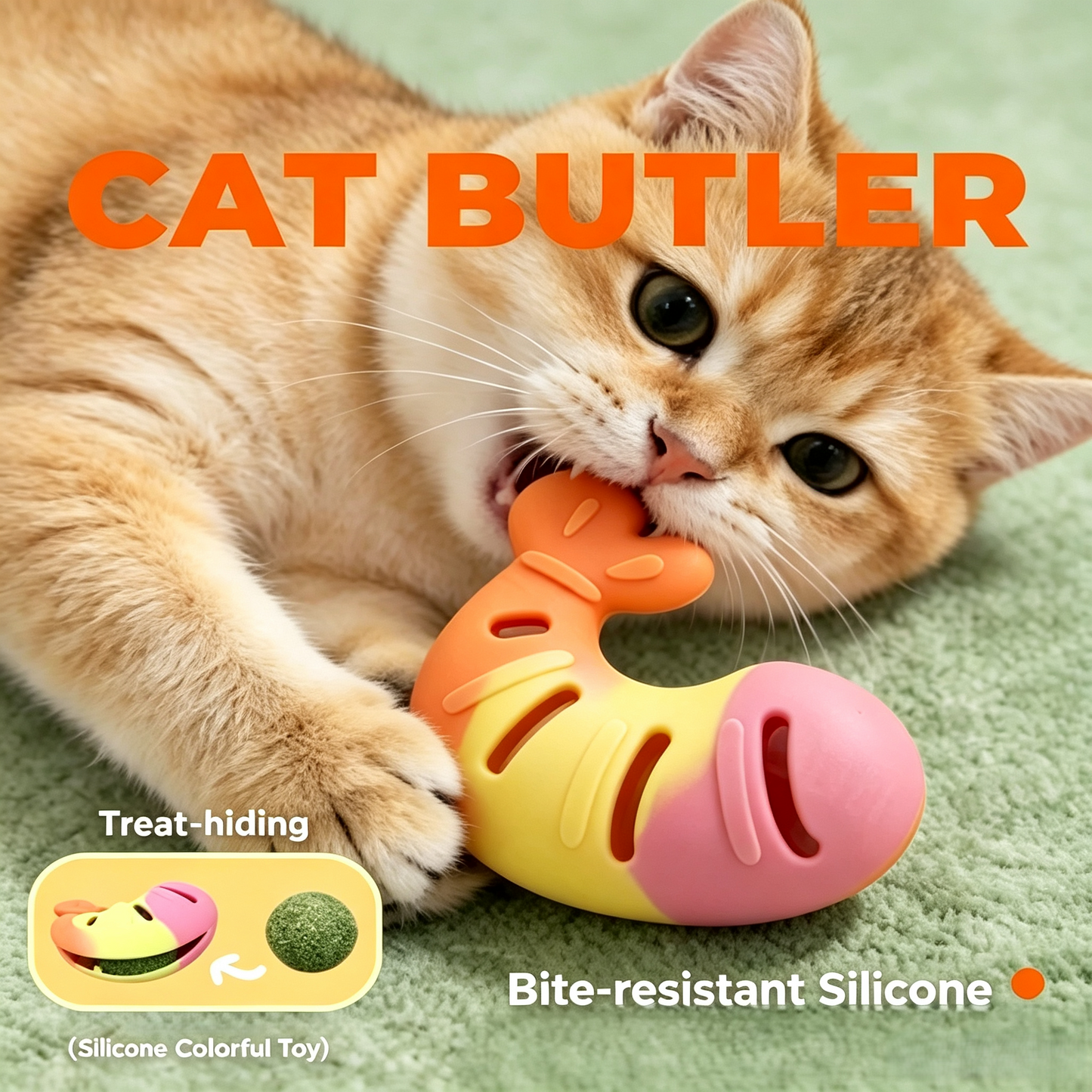 Fish &amp; Shrimp Shaped Treat‑Dispensing Cat Chew Toy