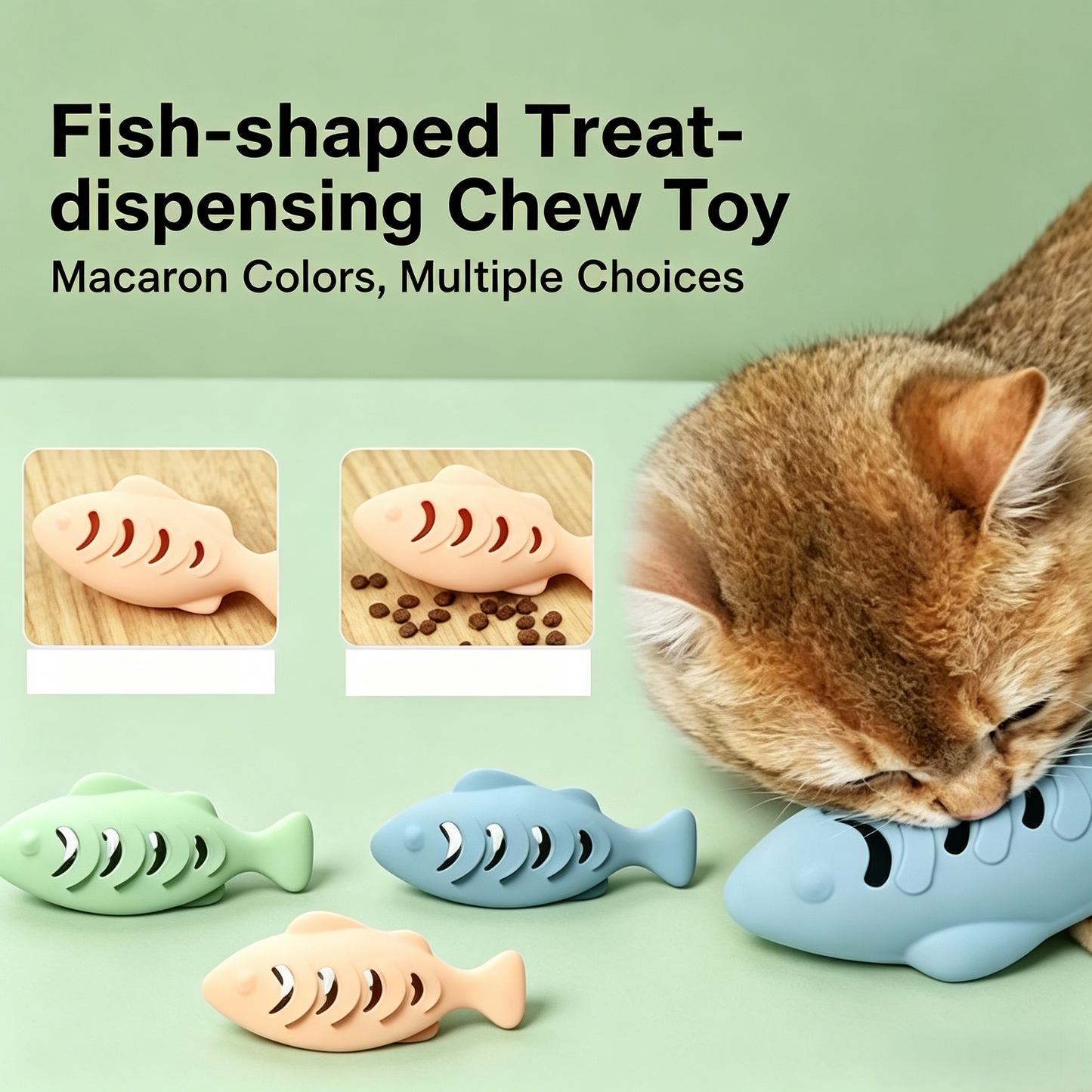 Fish &amp; Shrimp Shaped Treat‑Dispensing Cat Chew Toy