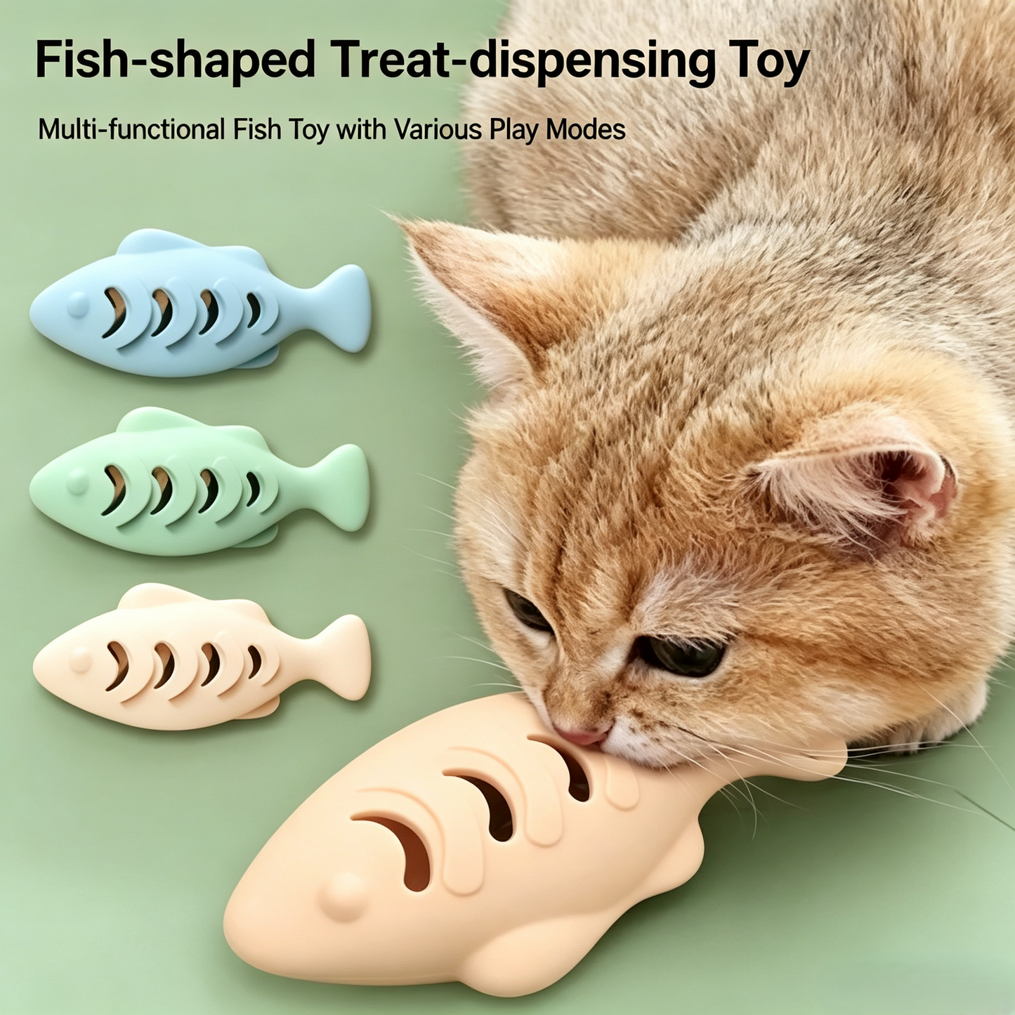Fish &amp; Shrimp Shaped Treat‑Dispensing Cat Chew Toy