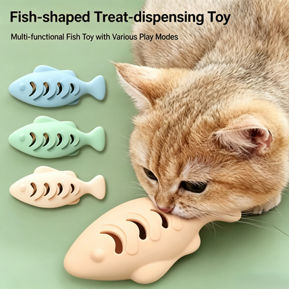 Fish &amp; Shrimp Shaped Treat‑Dispensing Cat Chew Toy